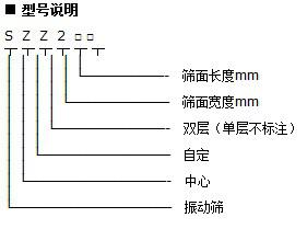 SZZ自定中心振動篩型號說明